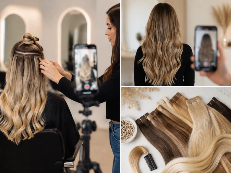 Instagram Marketing for Hair Extension Salons: Reels, Captions, Hashtags & Bookings 3 reels shot list by extension method