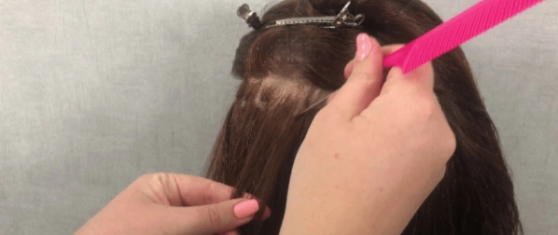 How to Remove Micro Weft Extensions? Step by Step Guide 1 sectioning and detangling hair