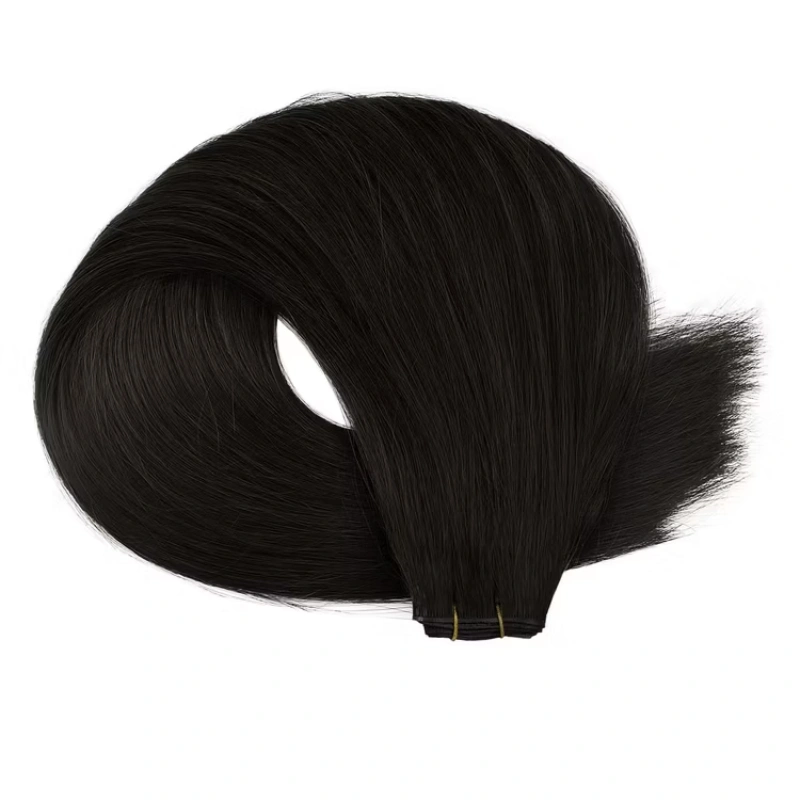 18 inch black flat weft human hair extensions