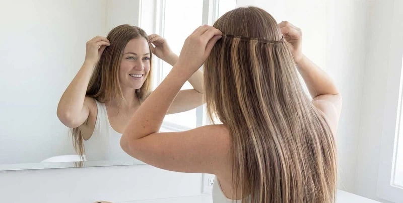 Do Halo Extensions Damage Hair or Help Fine Hair? 1 halo hair extensions natural result