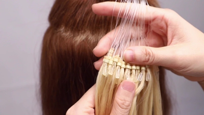 How Many Micro Loop Extensions for a Full Head? 3 installing micro loop hair extensions