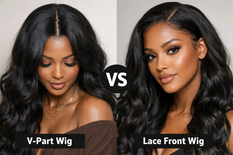 v part vs lace front wigs