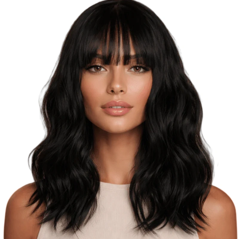 black layered wig