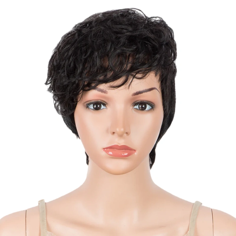 black pixie cut wig