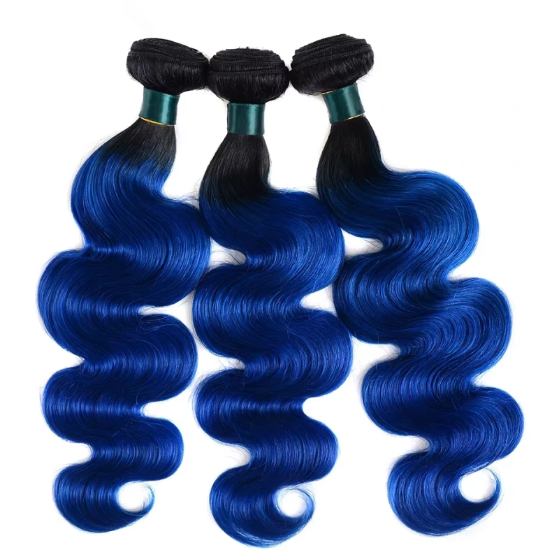 blue ombre hair bundles