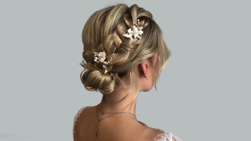 Can You Put Your Hair Up With Hand Tied Extensions? 2 braided updo