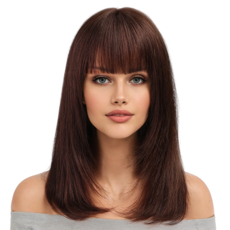 brown layered wig