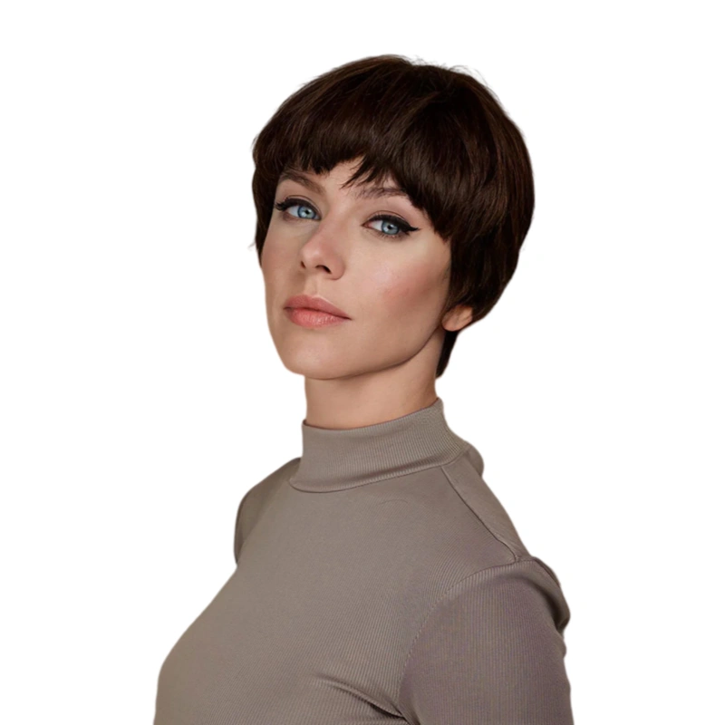 brown pixie cut wig