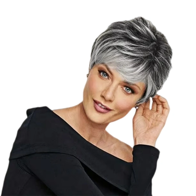 gray pixie wigs