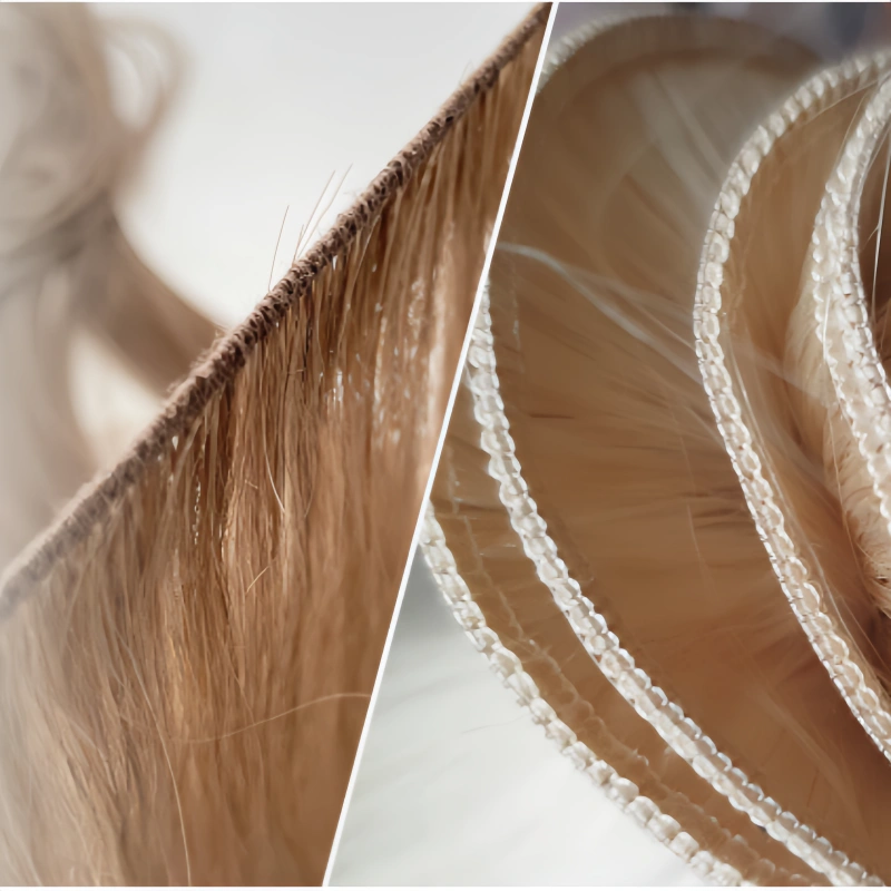 hand tied extensions vs sew in