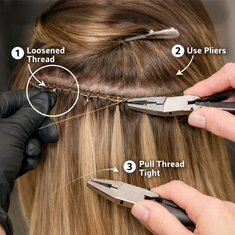 how to tighten hand tied extensions​