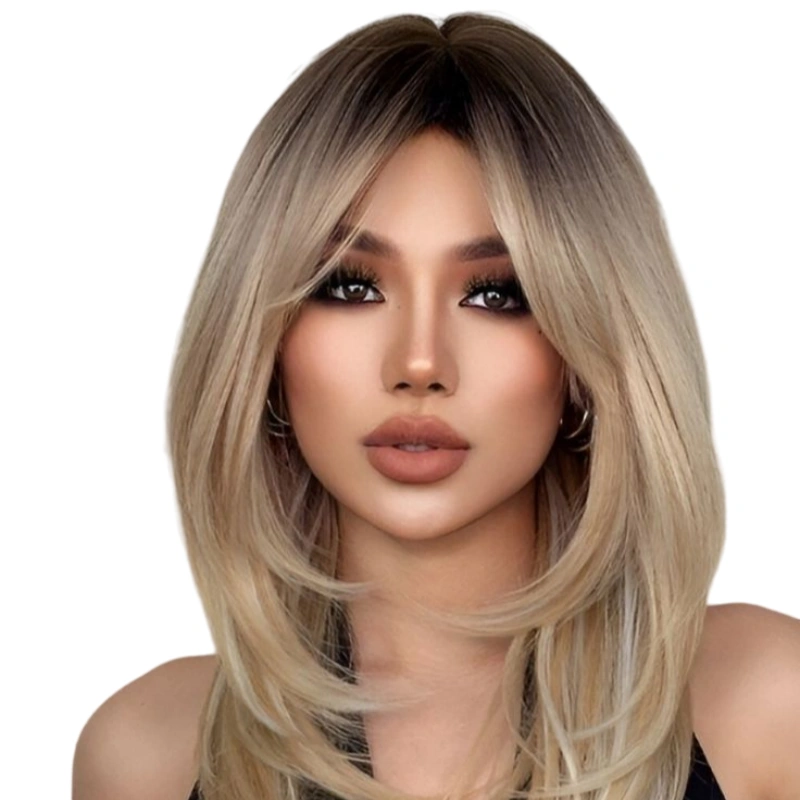 layered wigs with bangs