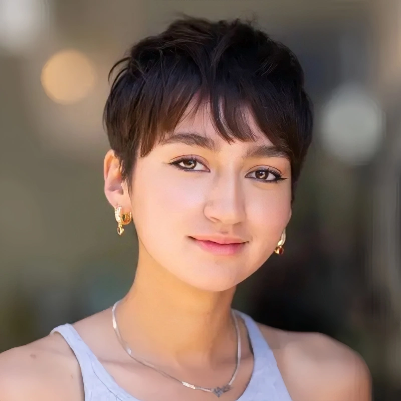 pixie cut wig for round face