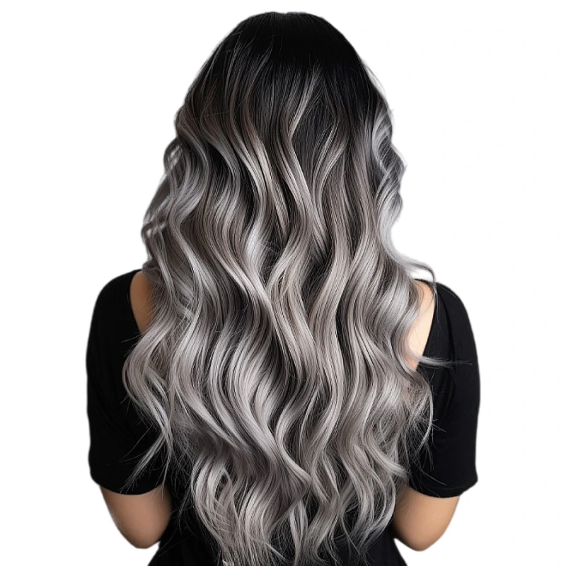 silver balayage wig