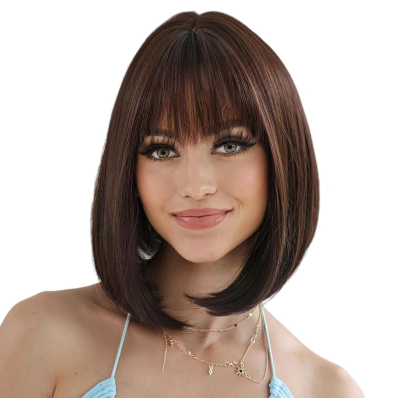12 inch bob wig with bangs