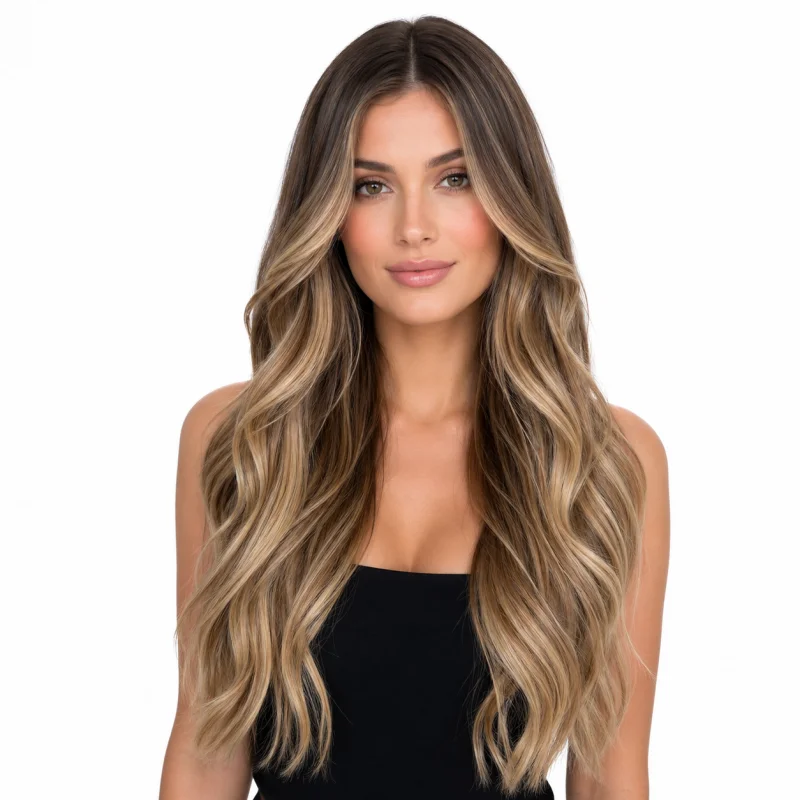 balayage micro bead hair extensions