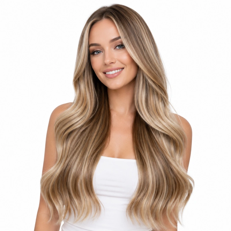 blonde and light brown hair extensions