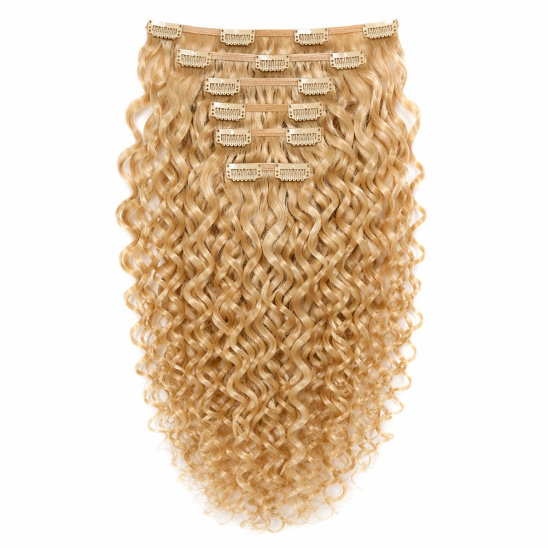 blonde curly human hair extensions