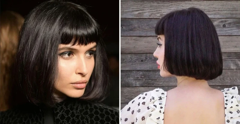 blunt cut with bangs