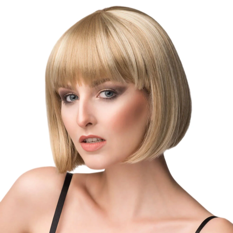 bob blonde wig with bangs