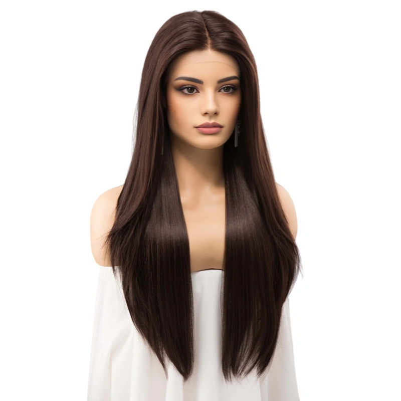 brown straight full lace wig