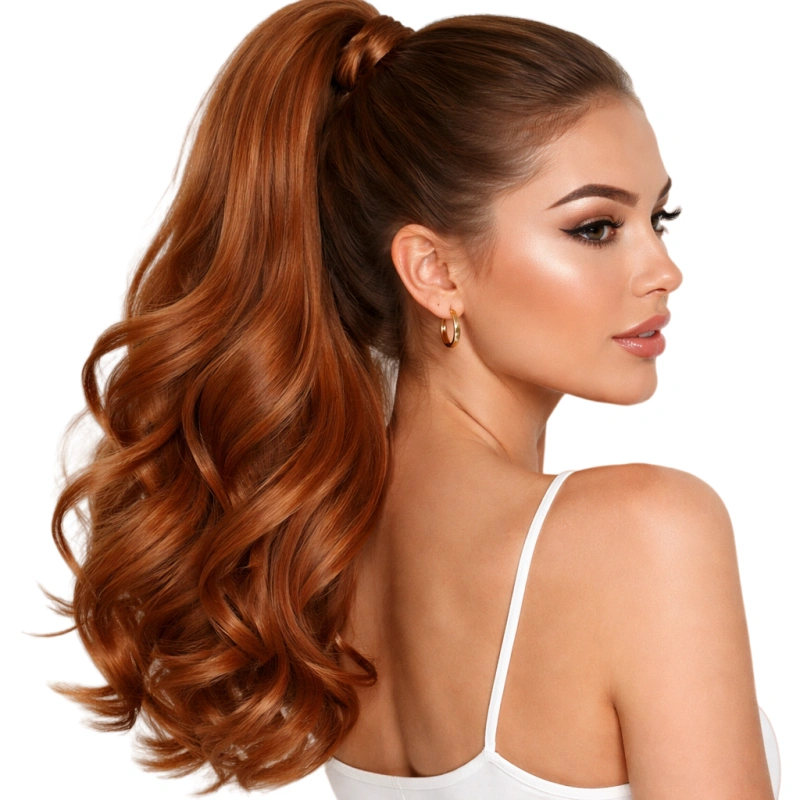 copper ponytail extension