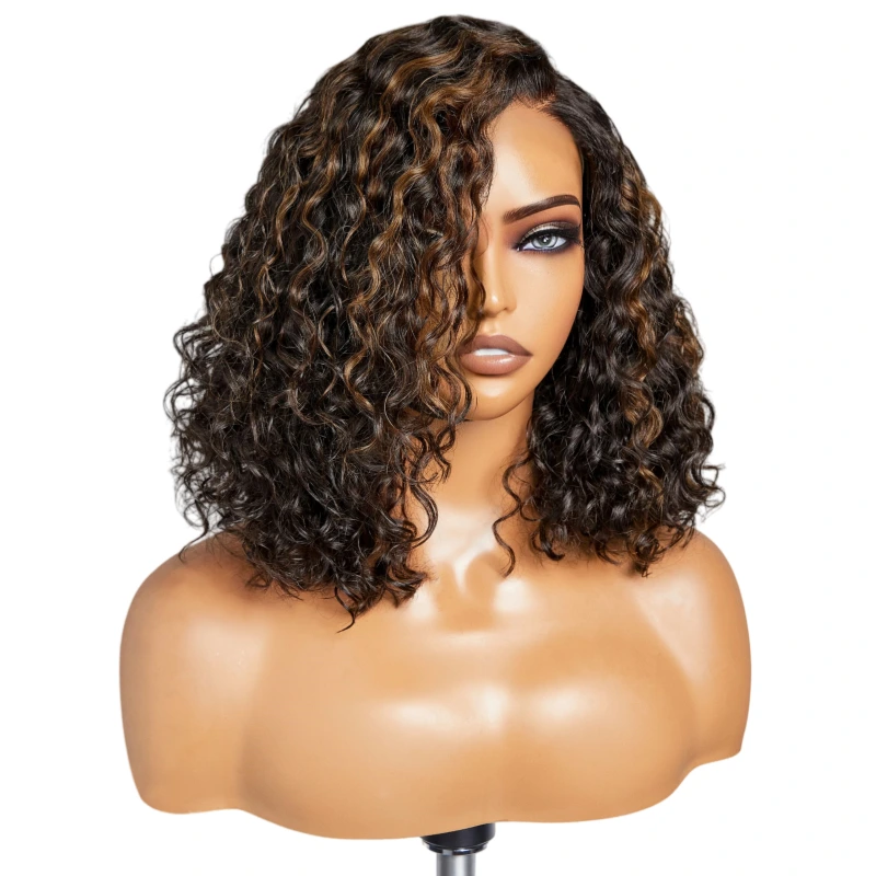 curly bob cut lace wig