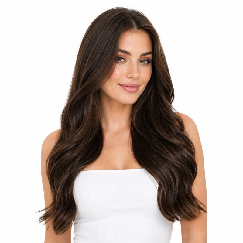 dark brown clip in extensions
