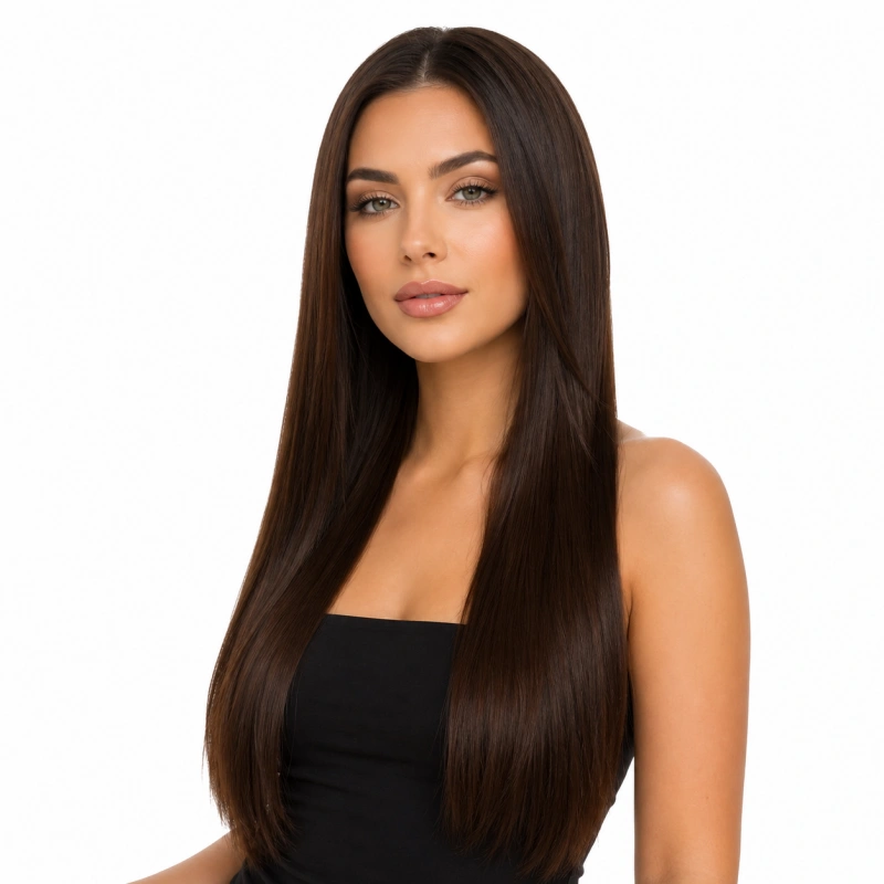 dark brown straight hair extensions