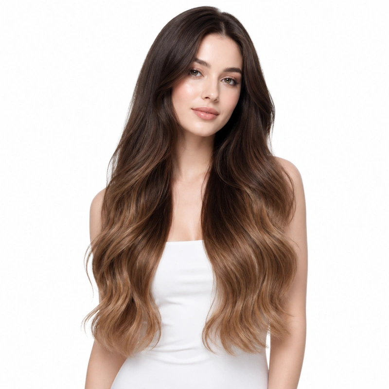 dark brown to light brown hair extensions