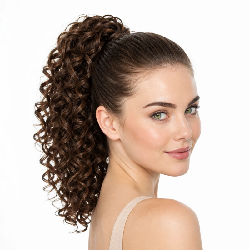 human hair curly ponytail extensions