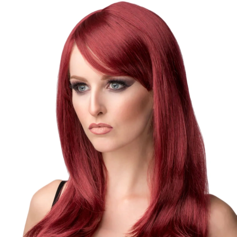 red virgin hair wig