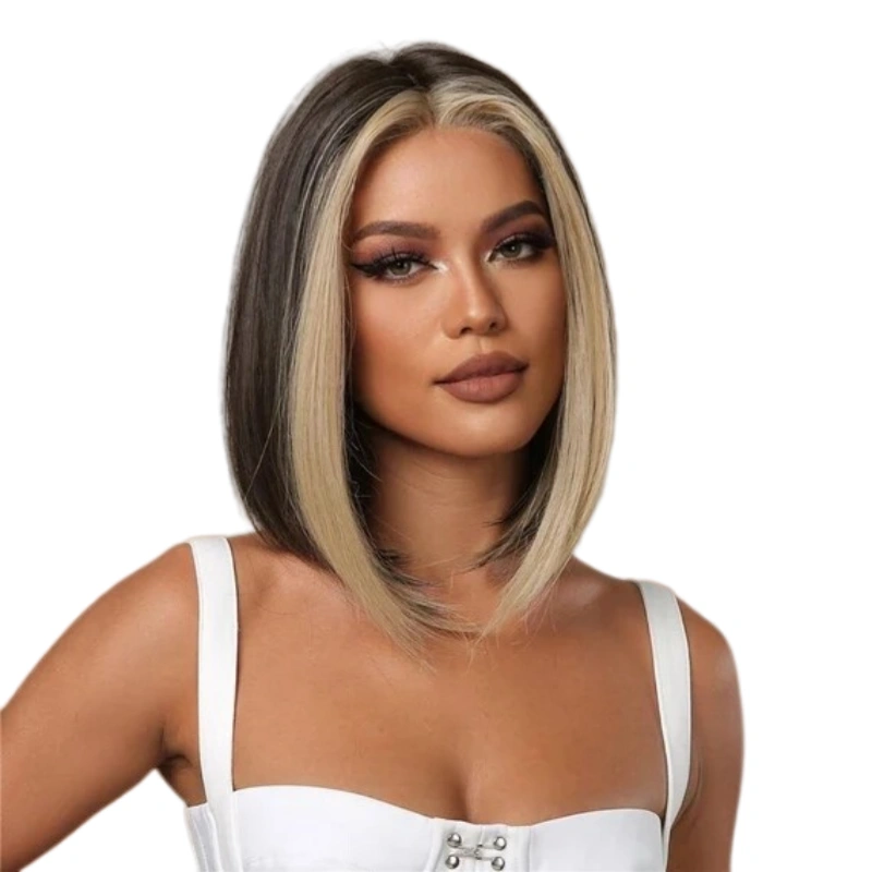 short bob wig with highlights