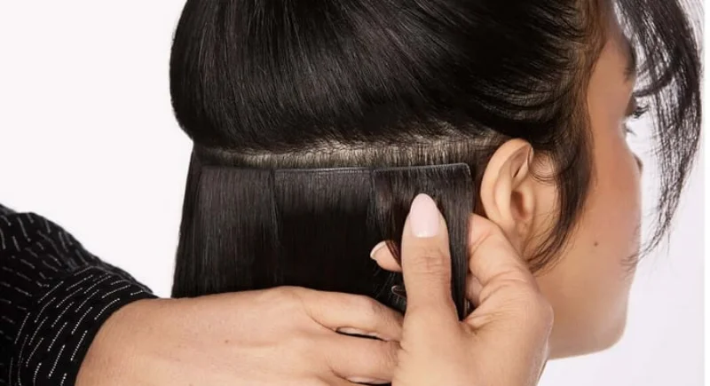 How to Apply Invisible Tape Hair Extensions? 2 applying invisible tape hair extensions