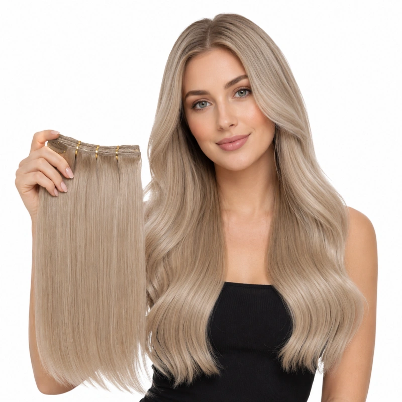 ash blonde hair extensions weft