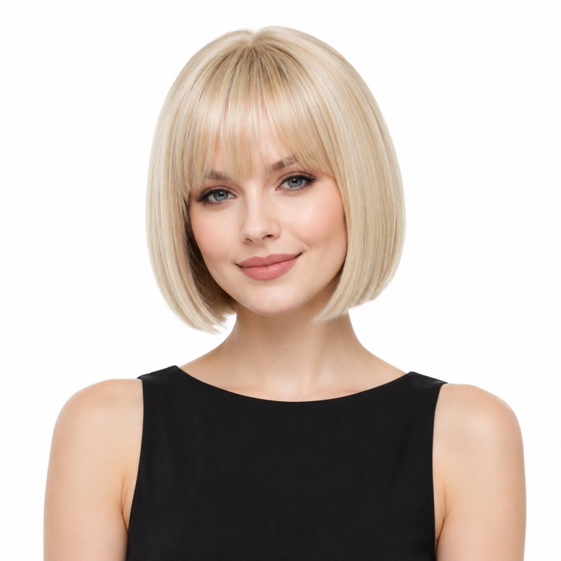 blonde bob wig with fringe