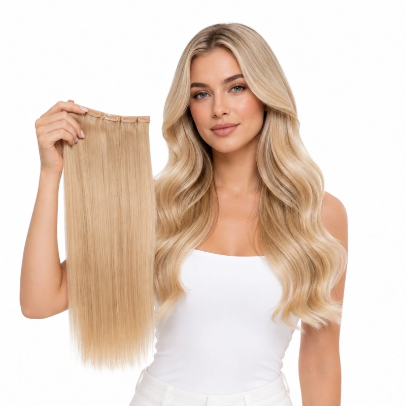 blonde weft human hair extensions