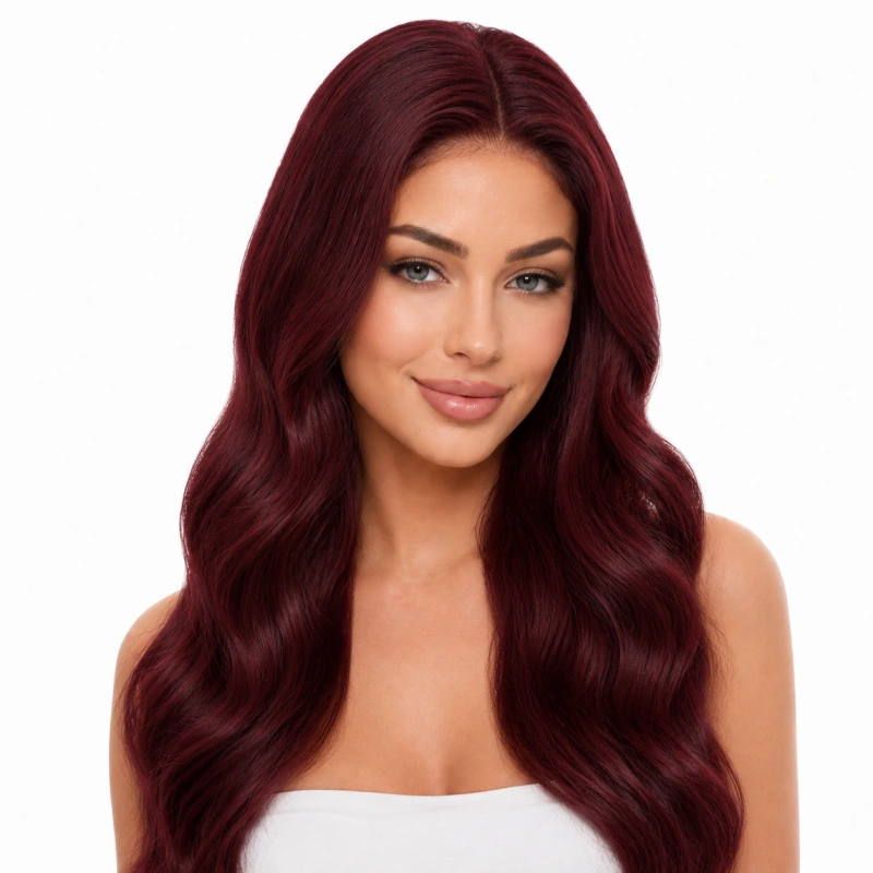 burgundy lace closure wig