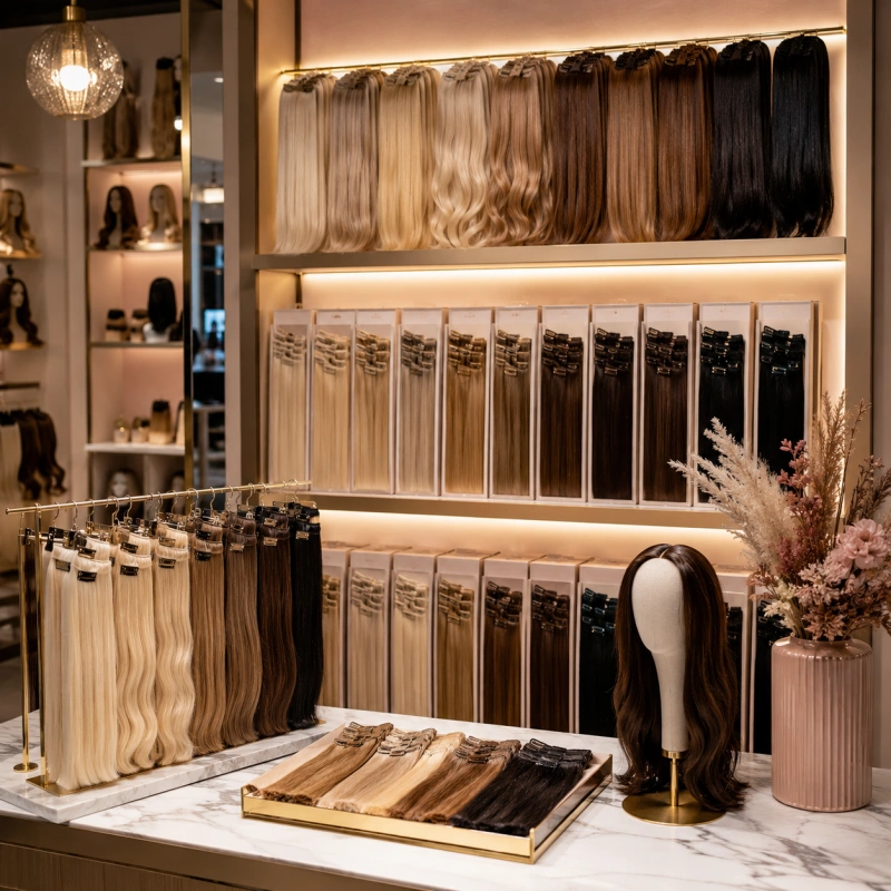 clip in hair extensions for retail stores