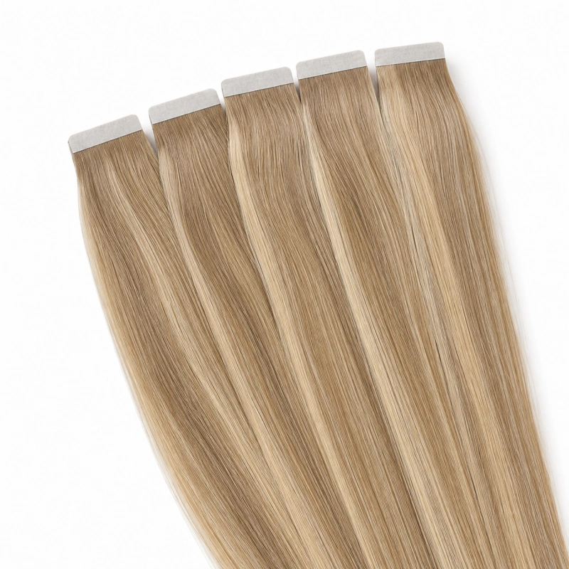 dark blonde tape in hair extensions