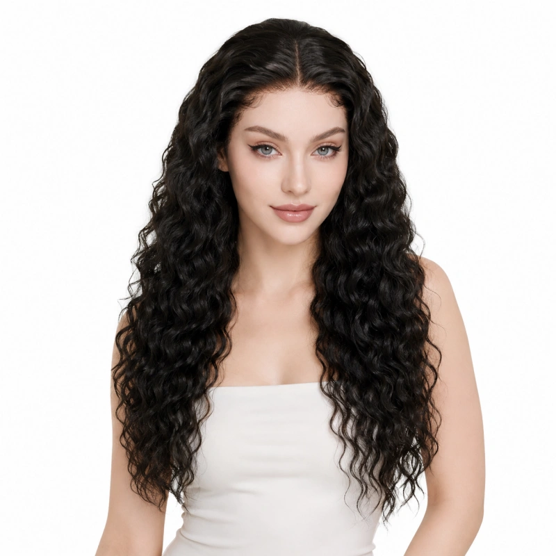 deep wave glueless lace wig