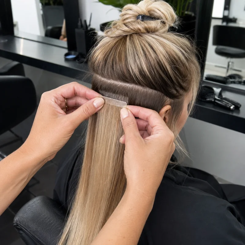 how to apply invisible tape hair extensions