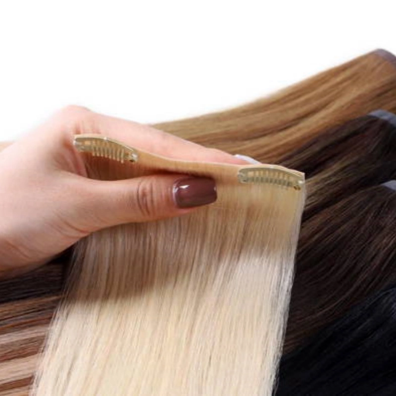 invisible clip in human hair extensions