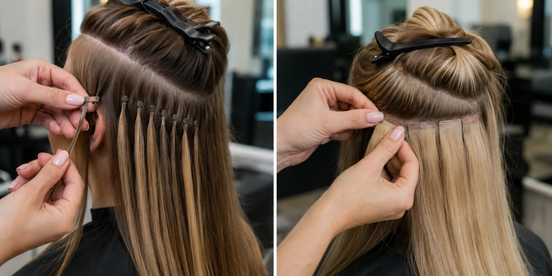 Do Keratin Hair Extensions Damage Your Hair? 3 keratin bond extensions vs tape extensions