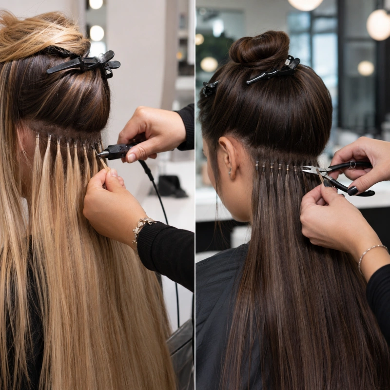 keratin hair extensions vs microbead