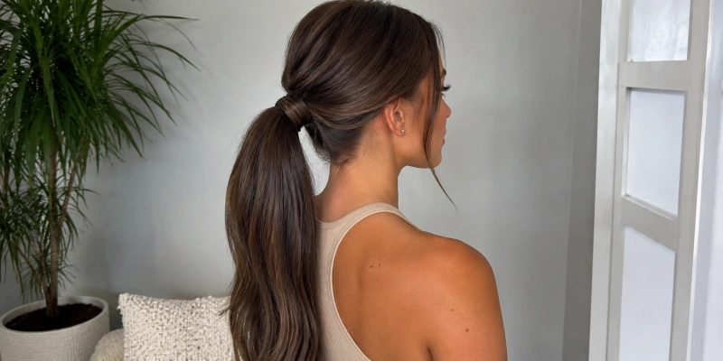 How to Sleep With Keratin Hair Extensions? 1 low ponytail with keratin hair extensions