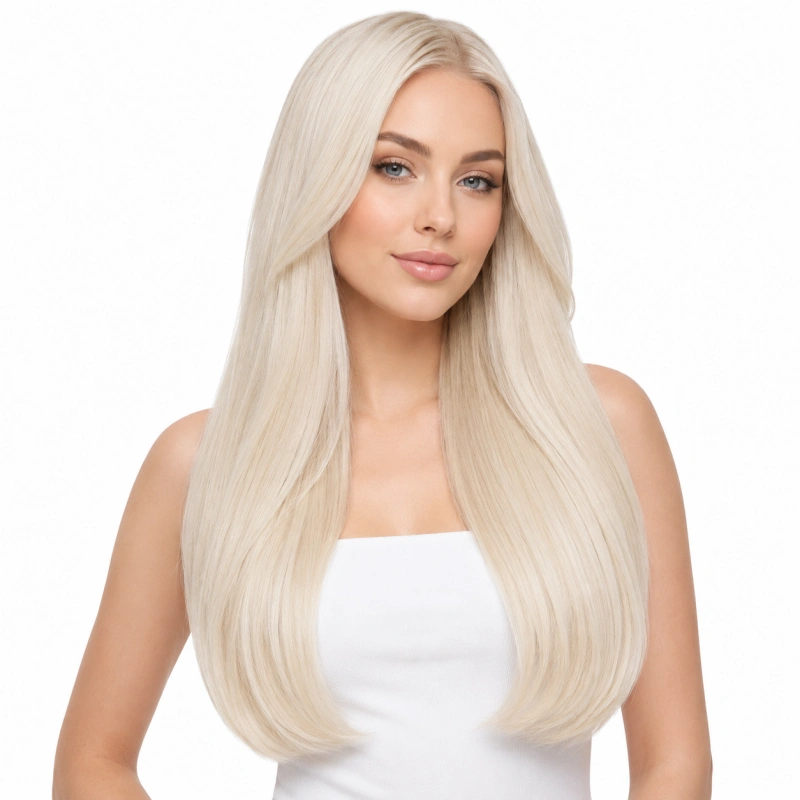 platinum blonde weft extensions