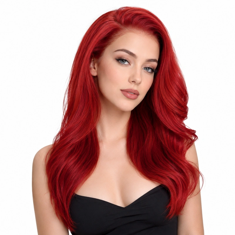 red glueless lace front wigs