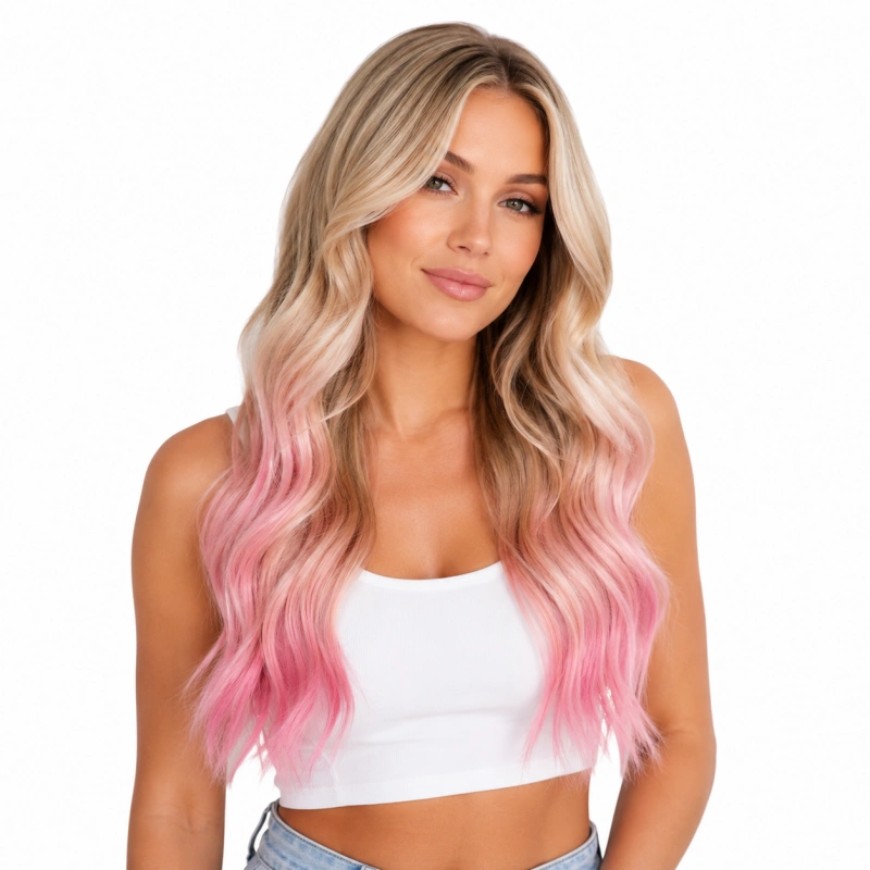 blonde to pink ombre hair extensions
