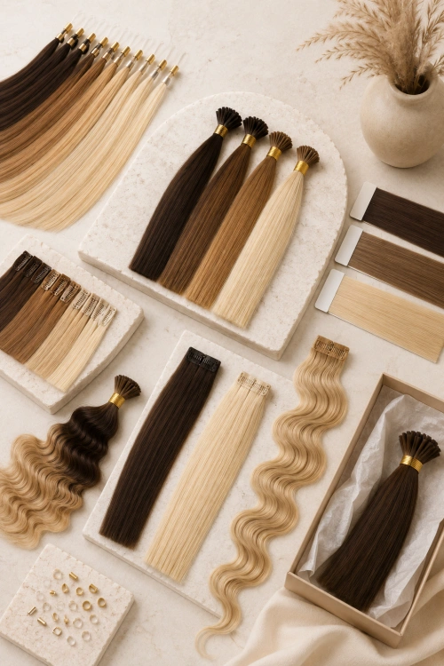 color rings and hair swatches